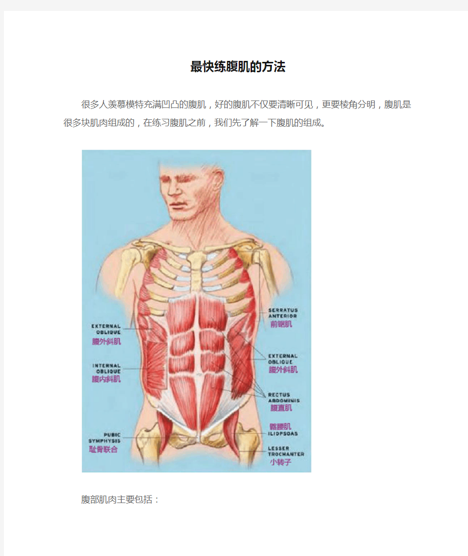 最快练腹肌的方法