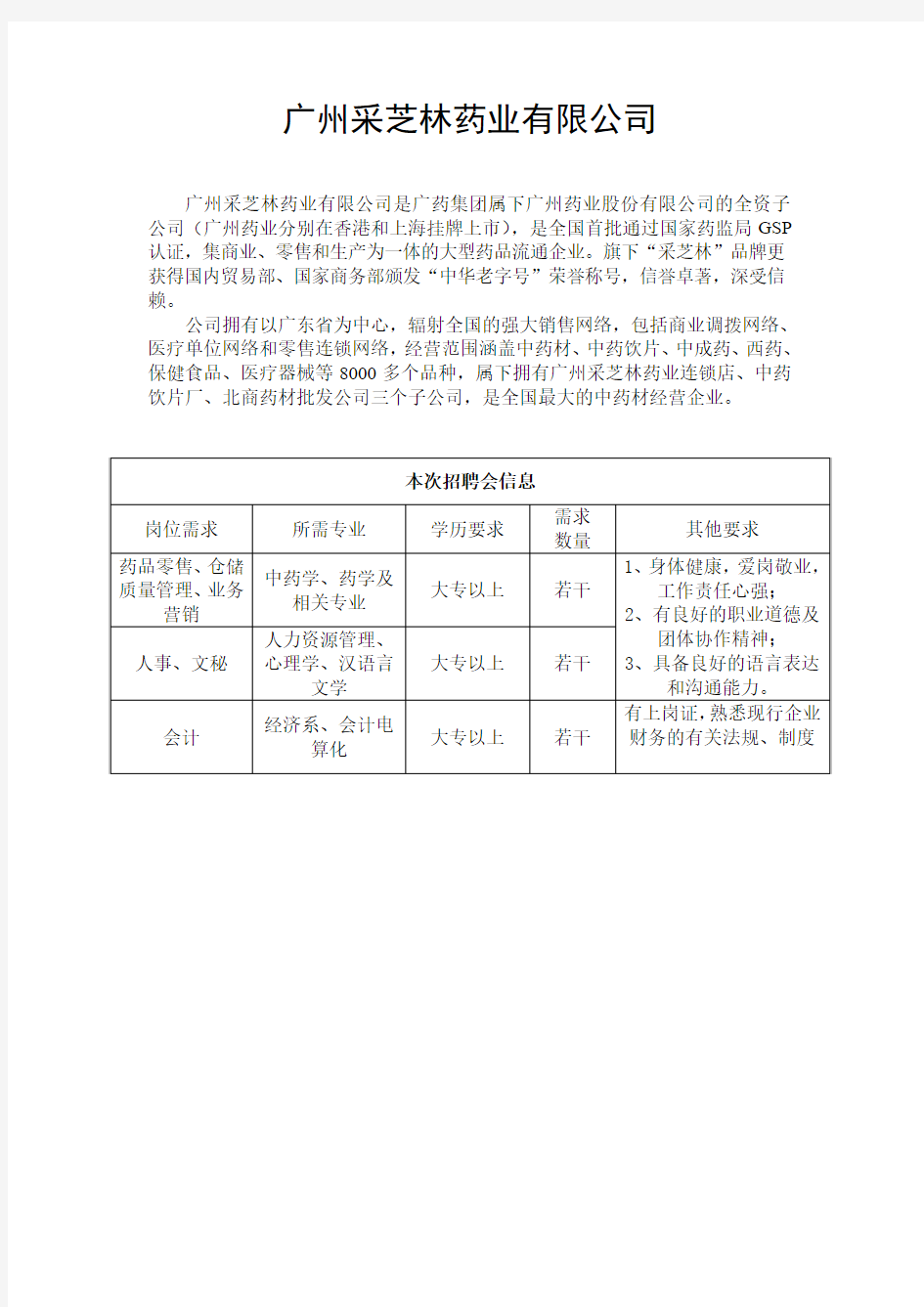 广州采芝林药业有限公司 - 南方人才网-人才招聘,求职找工 …