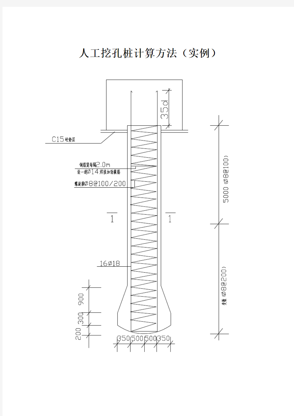 人工挖孔桩计算方法(实例)