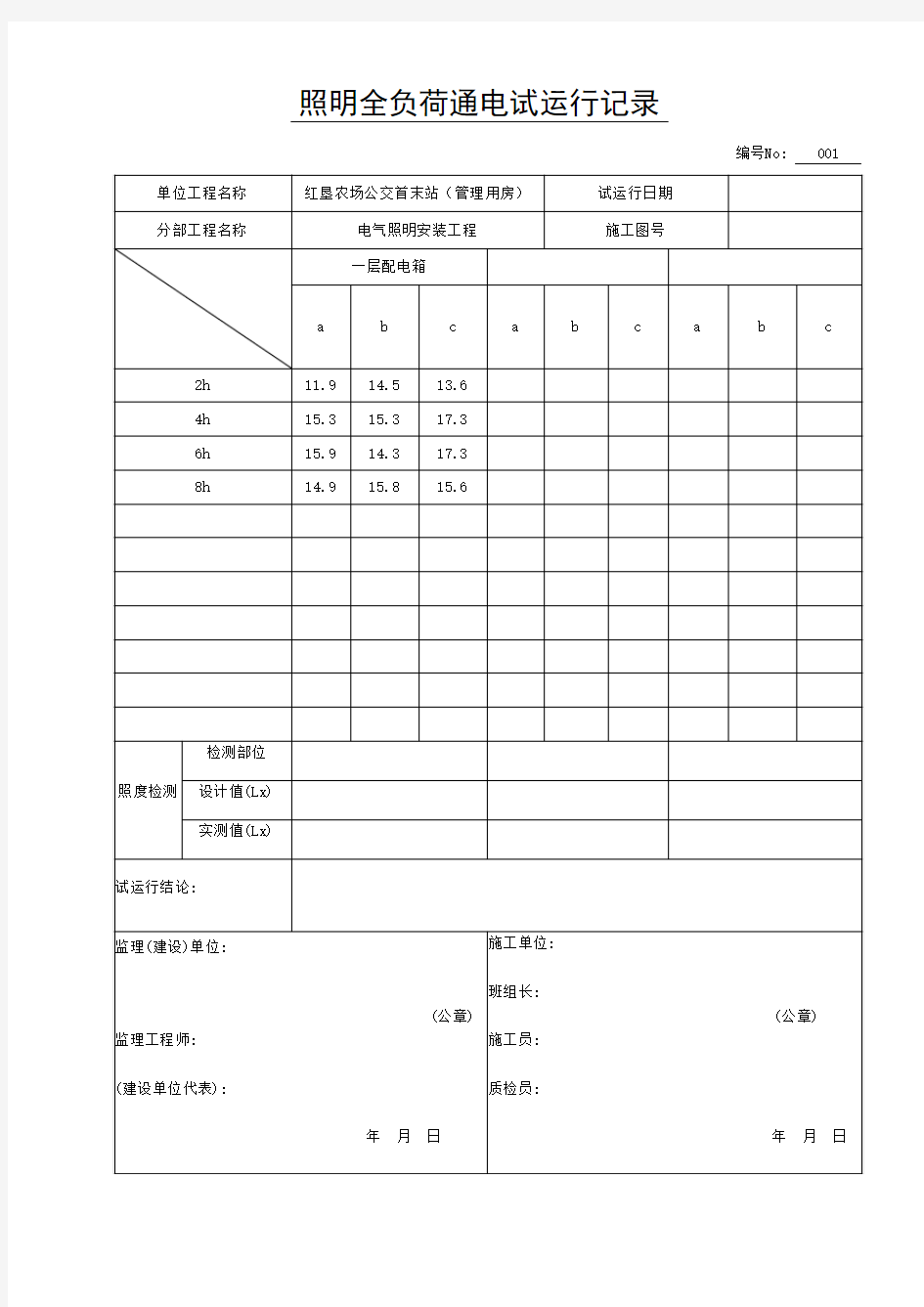 照明全负荷通电试运行记录1(2016-10-22 10：0：57)