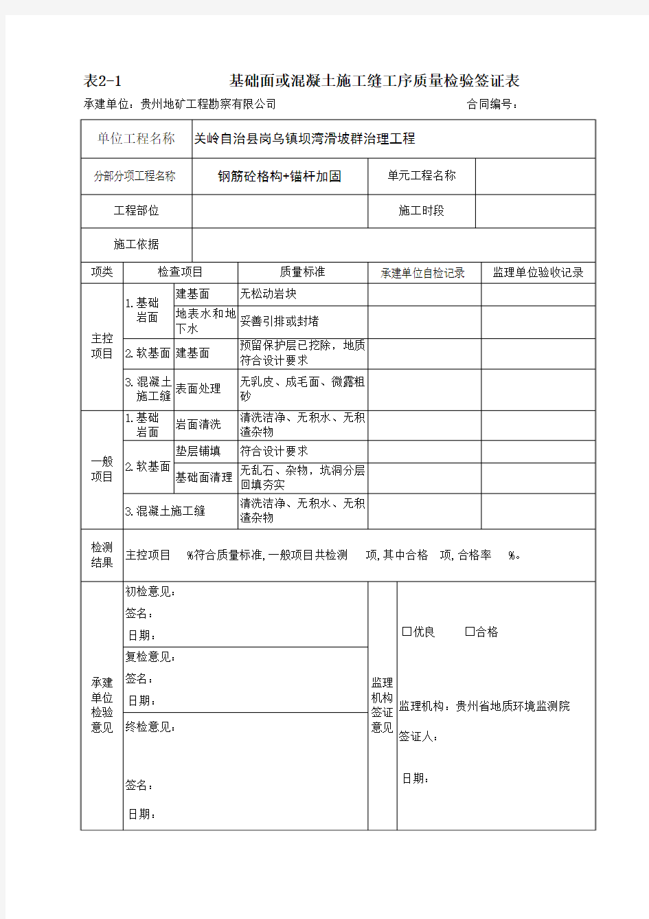 混凝土验收表格新