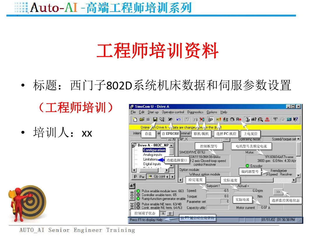 西门子802D系统机床数据和伺服参数设置(工程师培训)