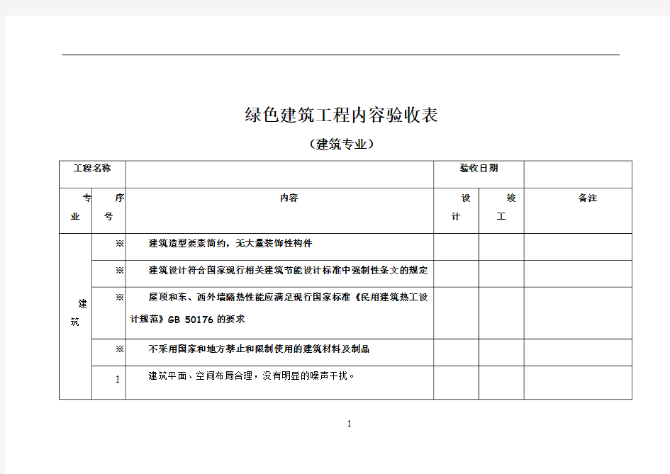 绿色建筑工程内容验收表(修改)