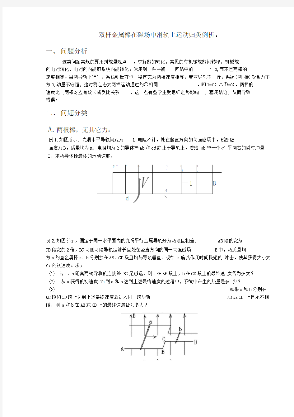 电磁感应应中的双杆模型