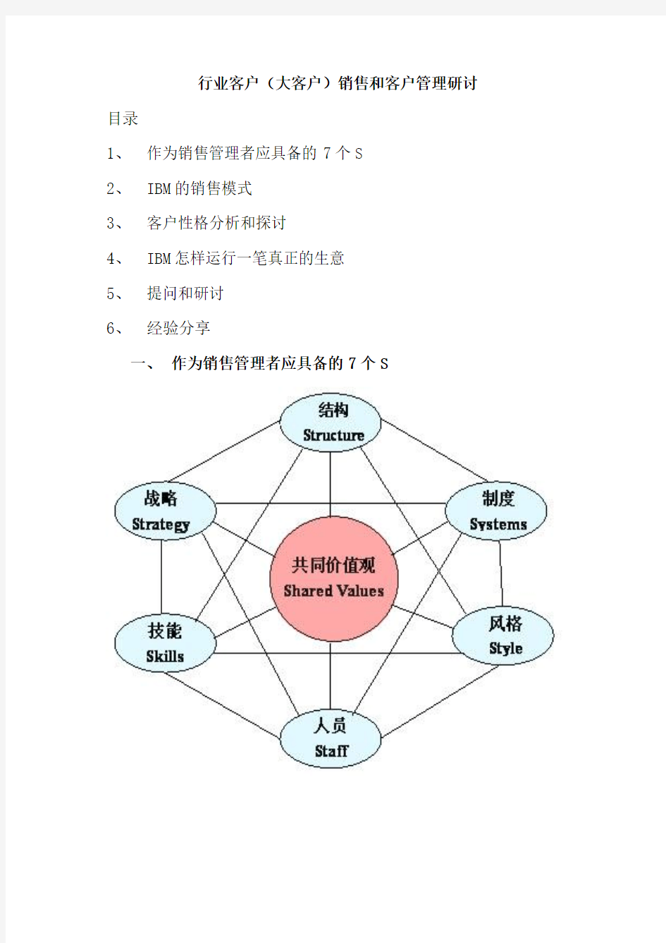 IBM关于大客户销售和管理的总结