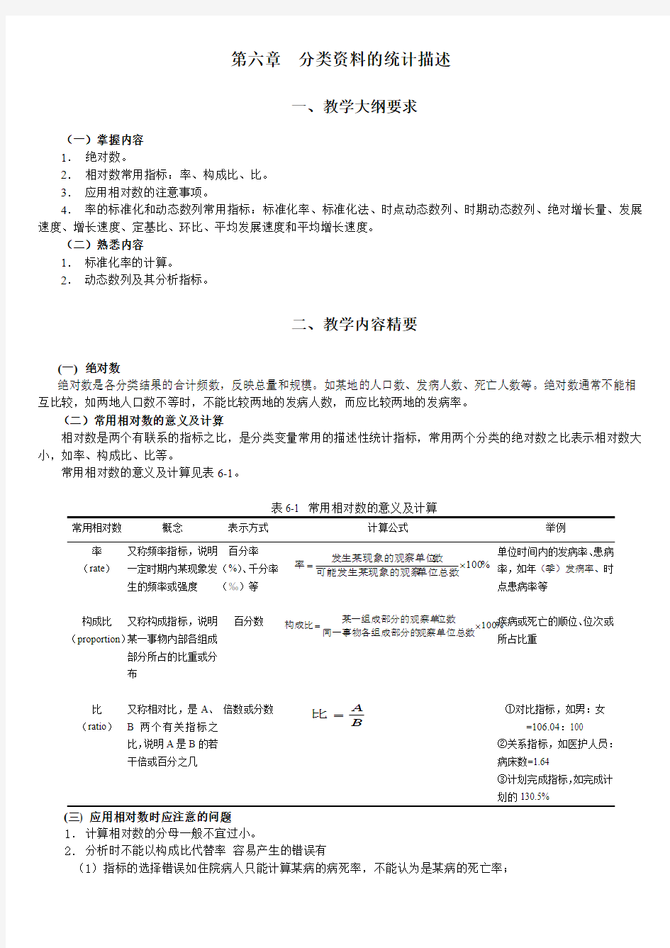 统计学教案习题06分类资料的统计描述