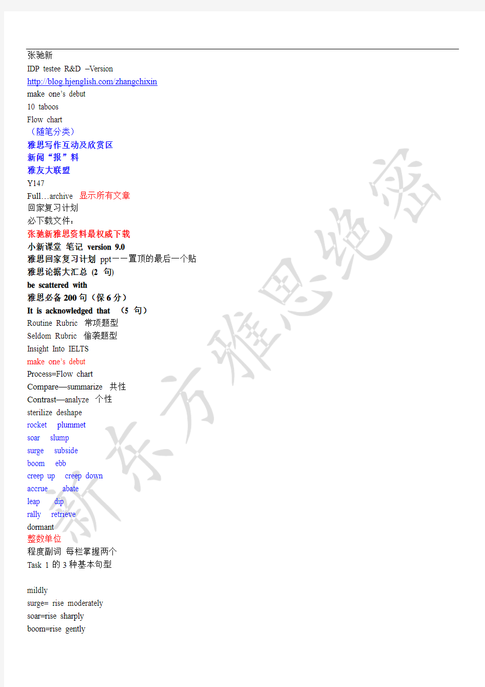 小新写作雅思笔记(10.0学生版)