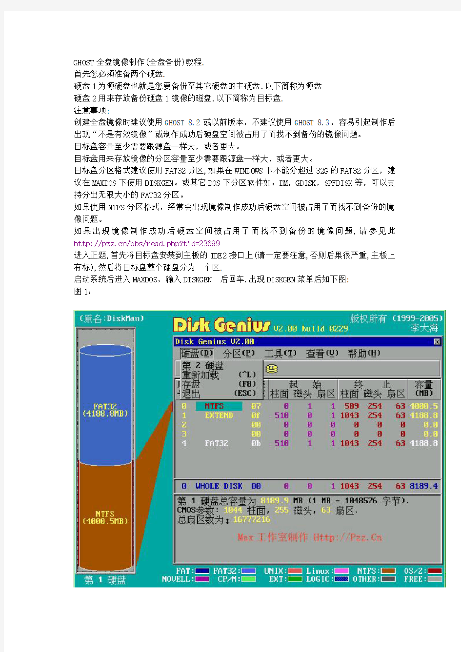 GHOST全盘镜像制作(全盘备份)教程