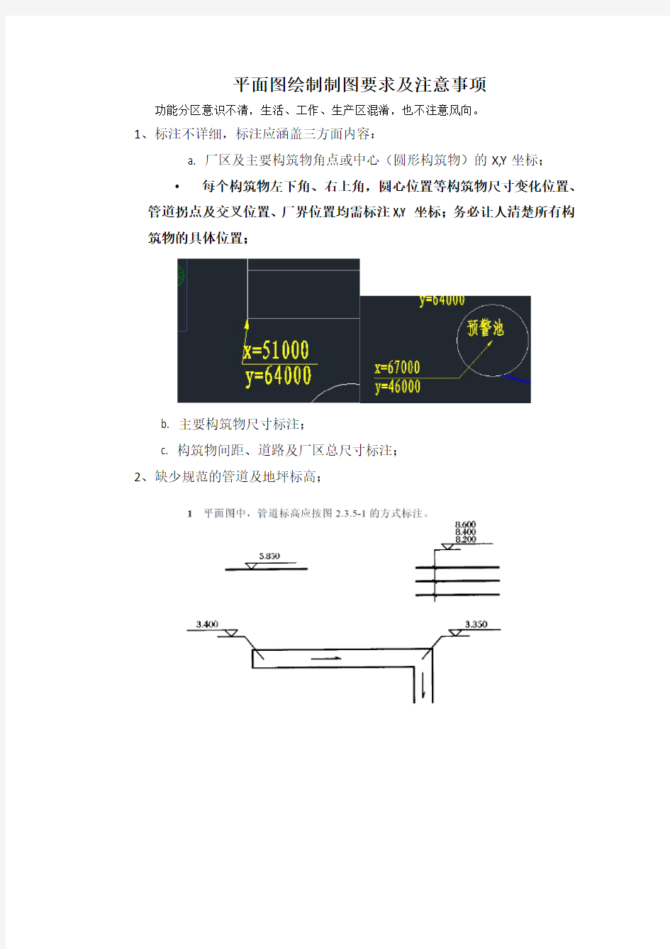 平面图绘制制图要求及注意事项