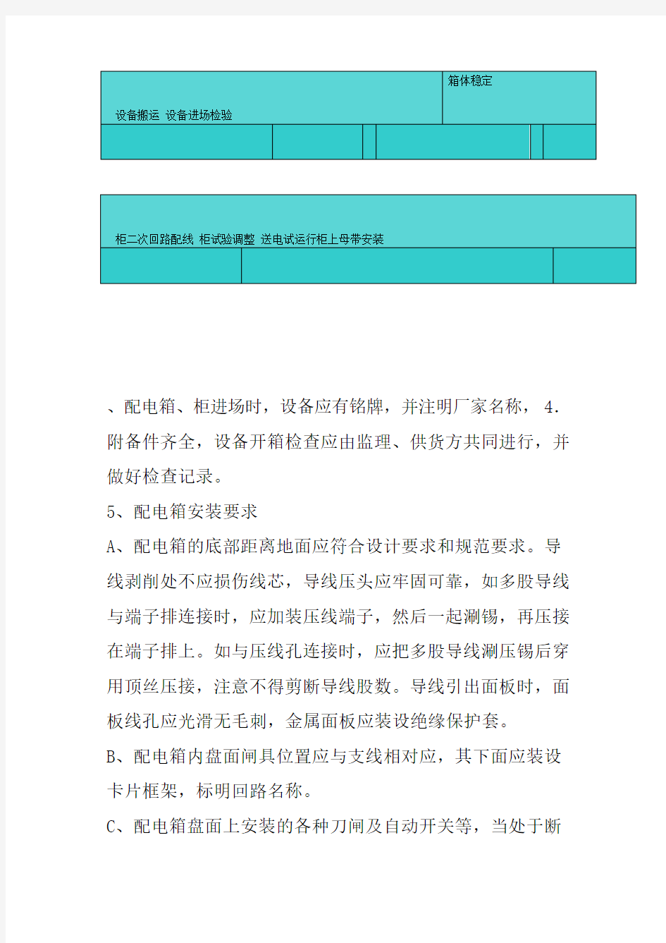 空调电气系统施工方案