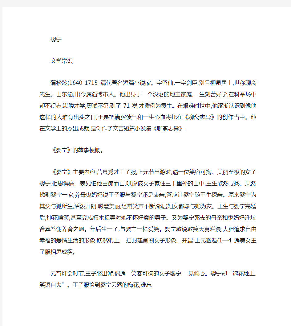 大学语文重点之小说(精)