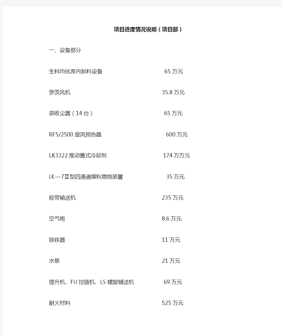 项目进度情况说明