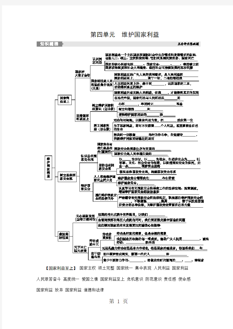 第四单元  维护国家利益