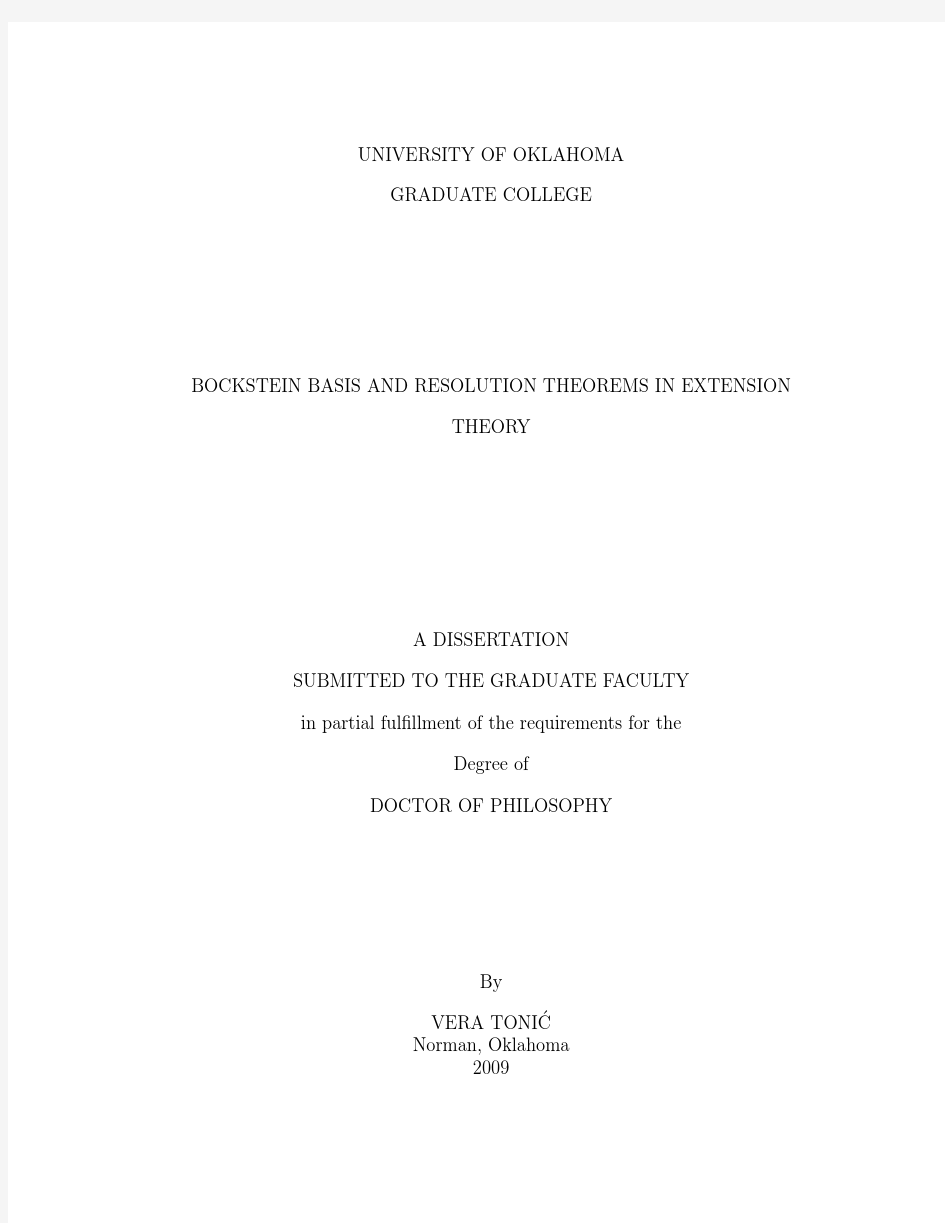 Bockstein basis and resolution theorems in extension theory