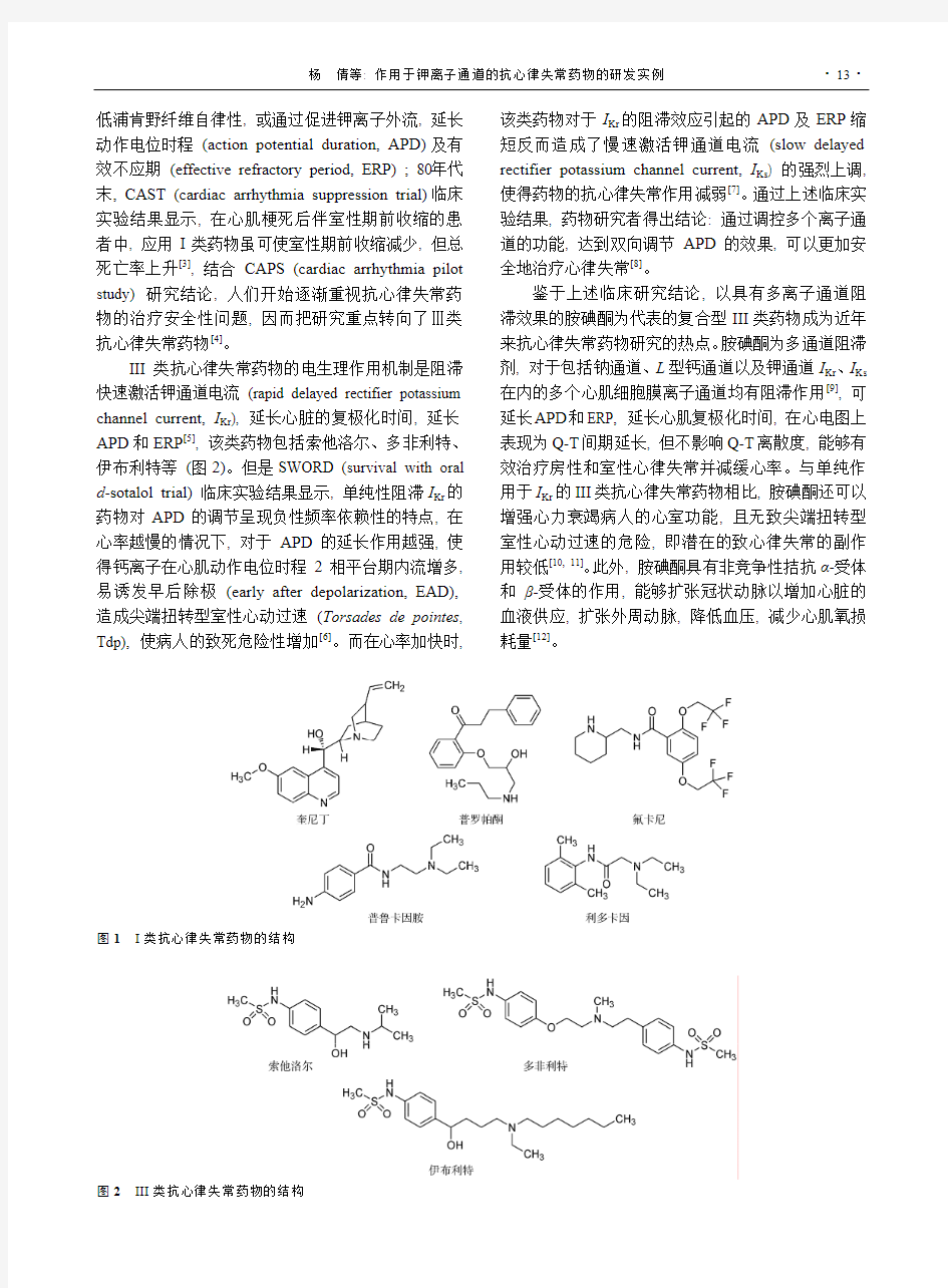作用于钾离子通道的抗心律失常药物的研发实例_杨倩