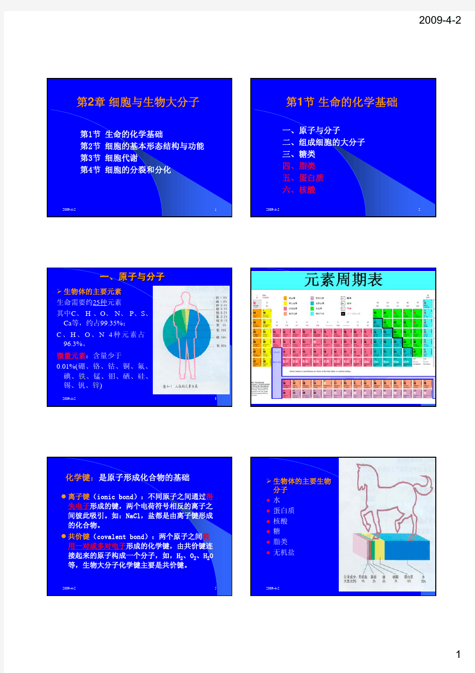 2.1. 生命的化学基础