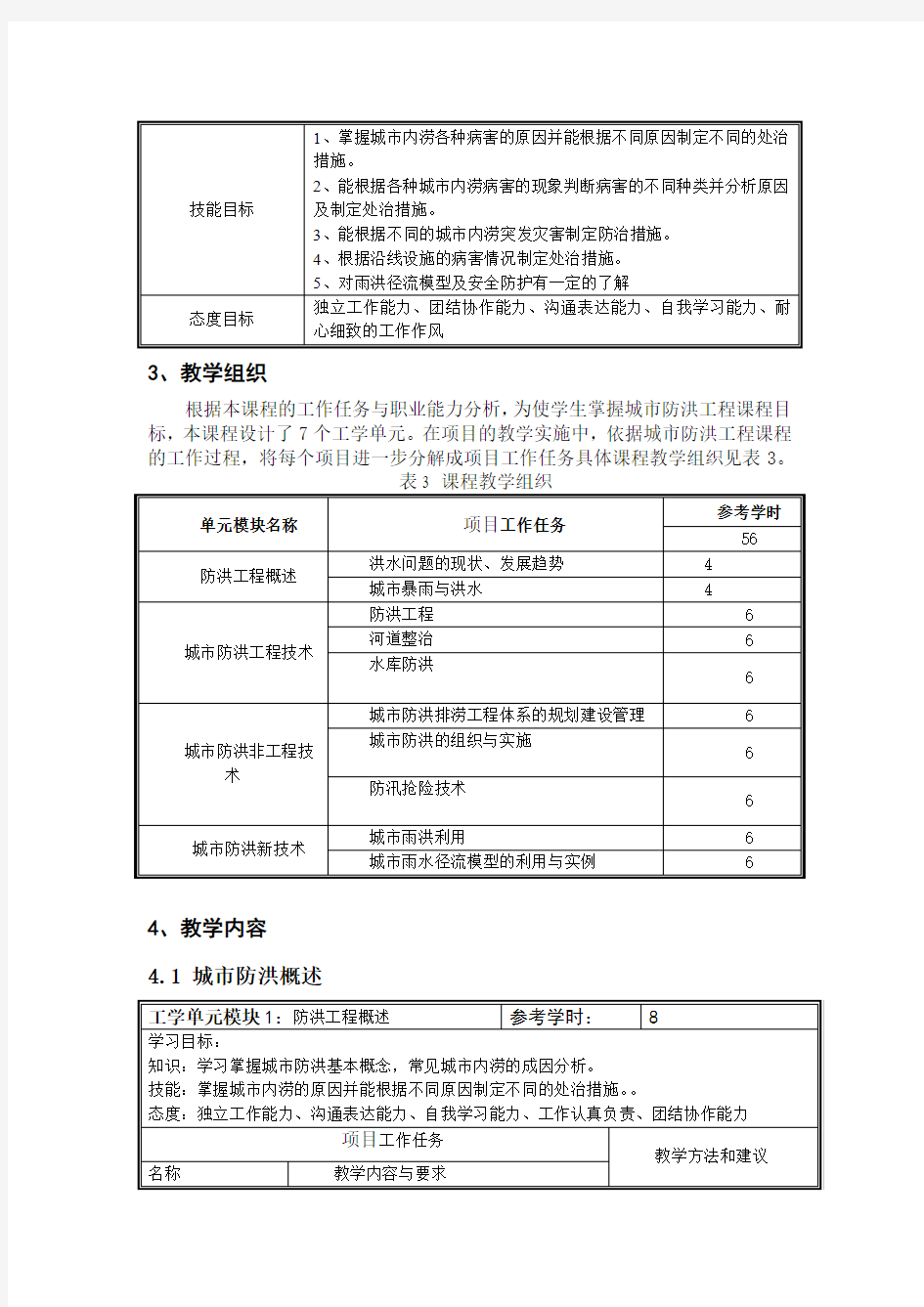 城市防洪课程标准