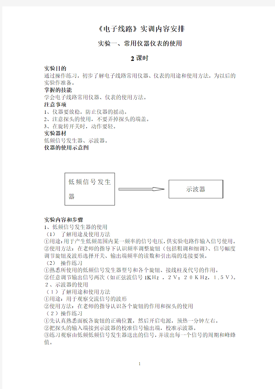 电子线路实训