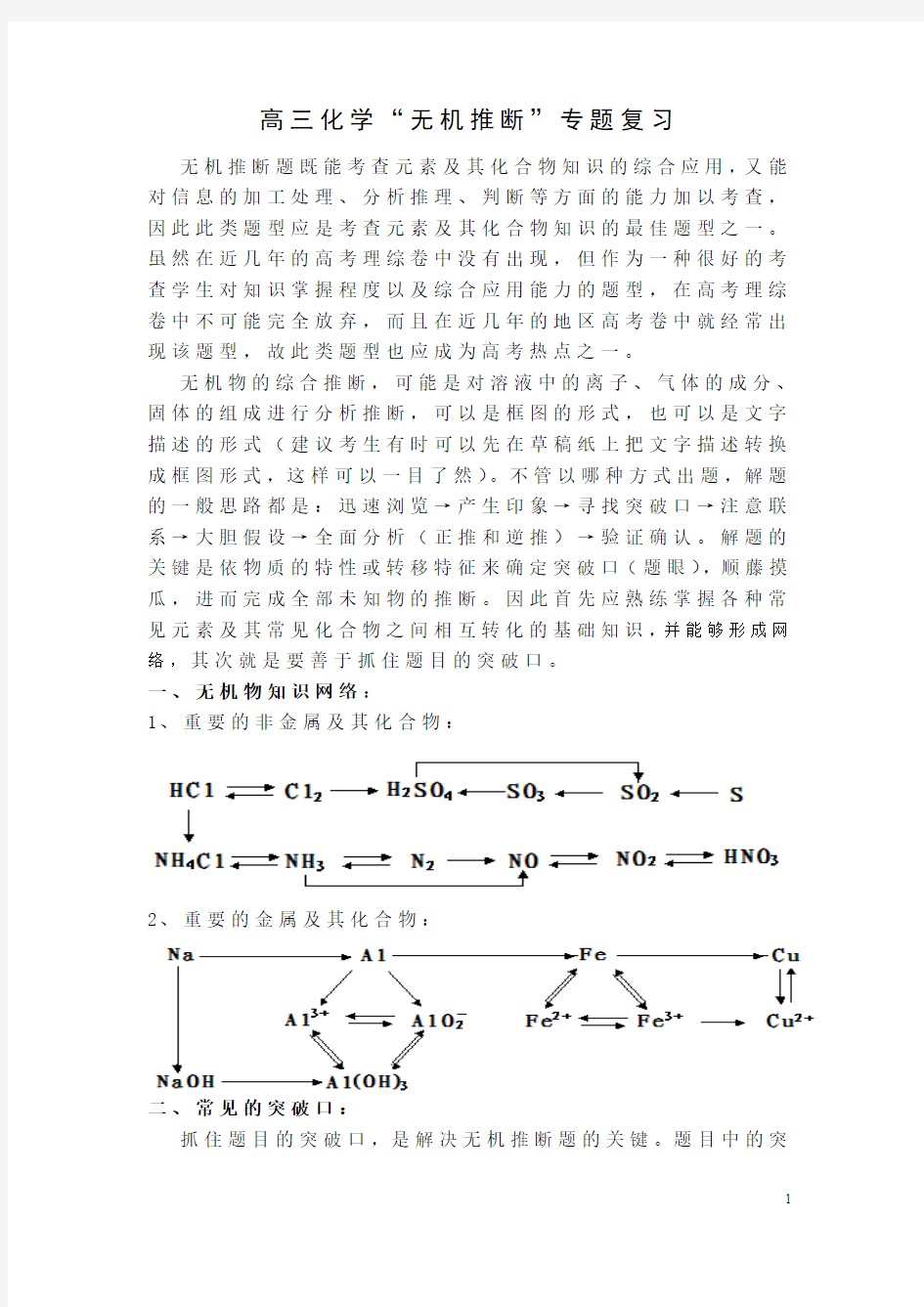 高三化学专题教学设计