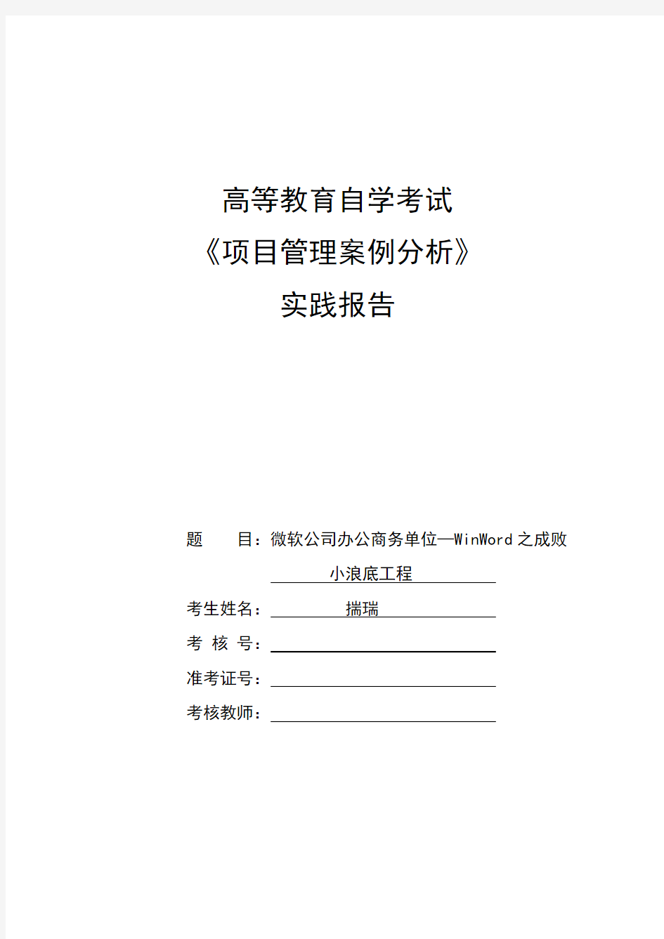 项目管理案例分析实践