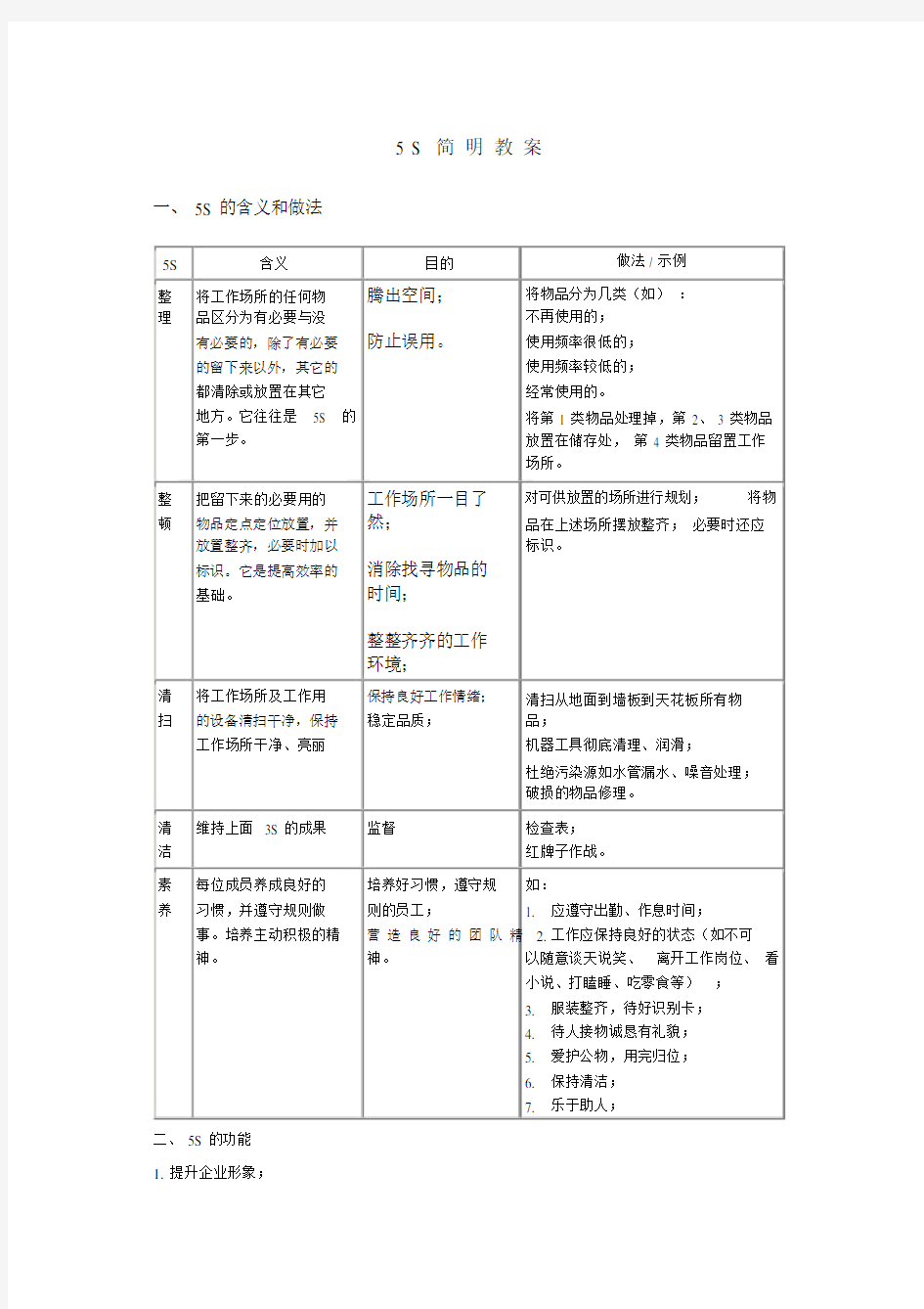 5S管理——5S简明教案.doc