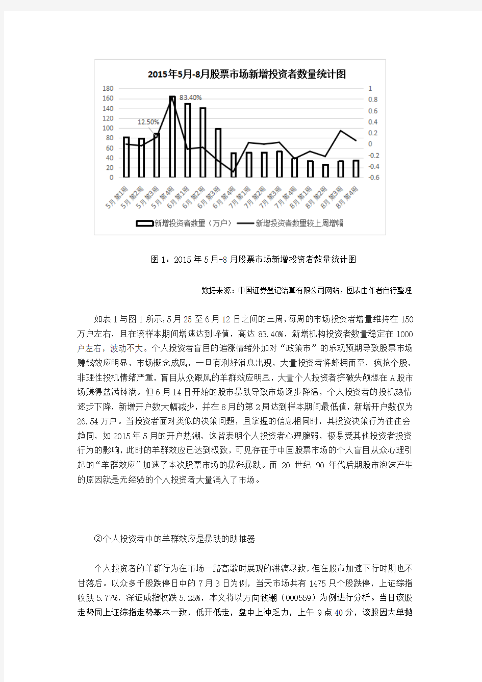 中国股票市场的非理性行为分析
