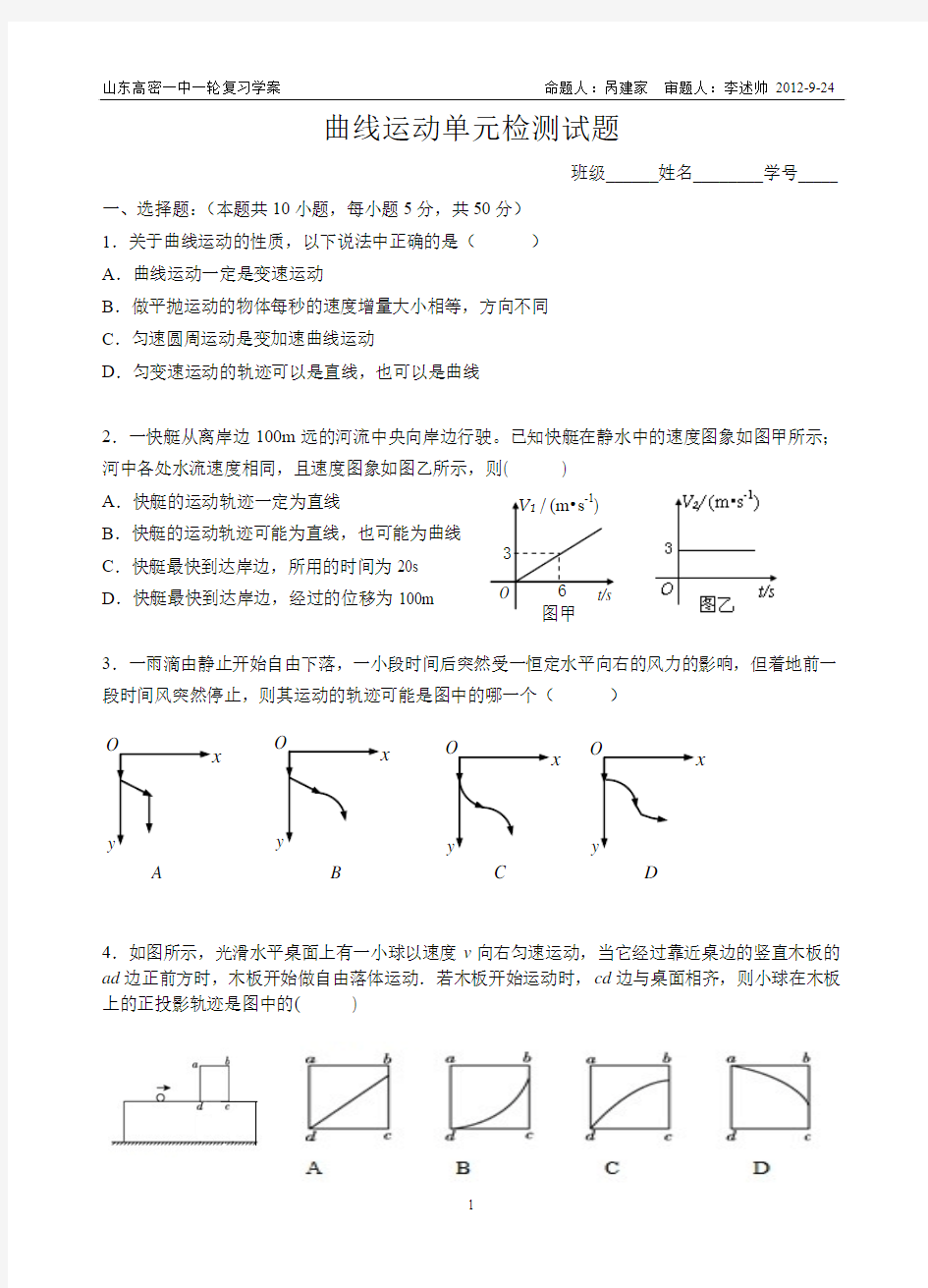 曲线运动单元检测