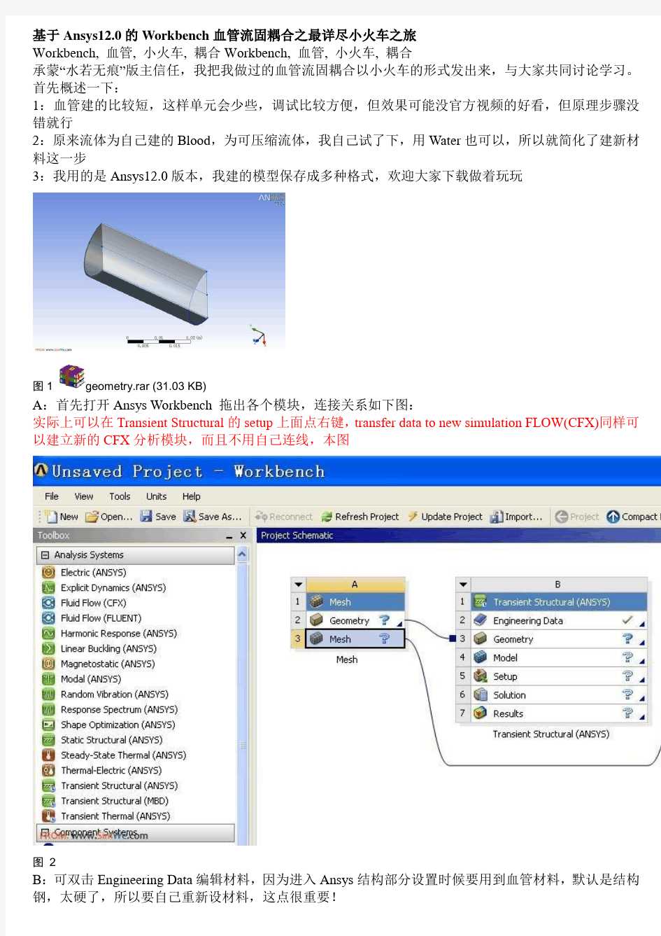 弹性血管流固耦合教程