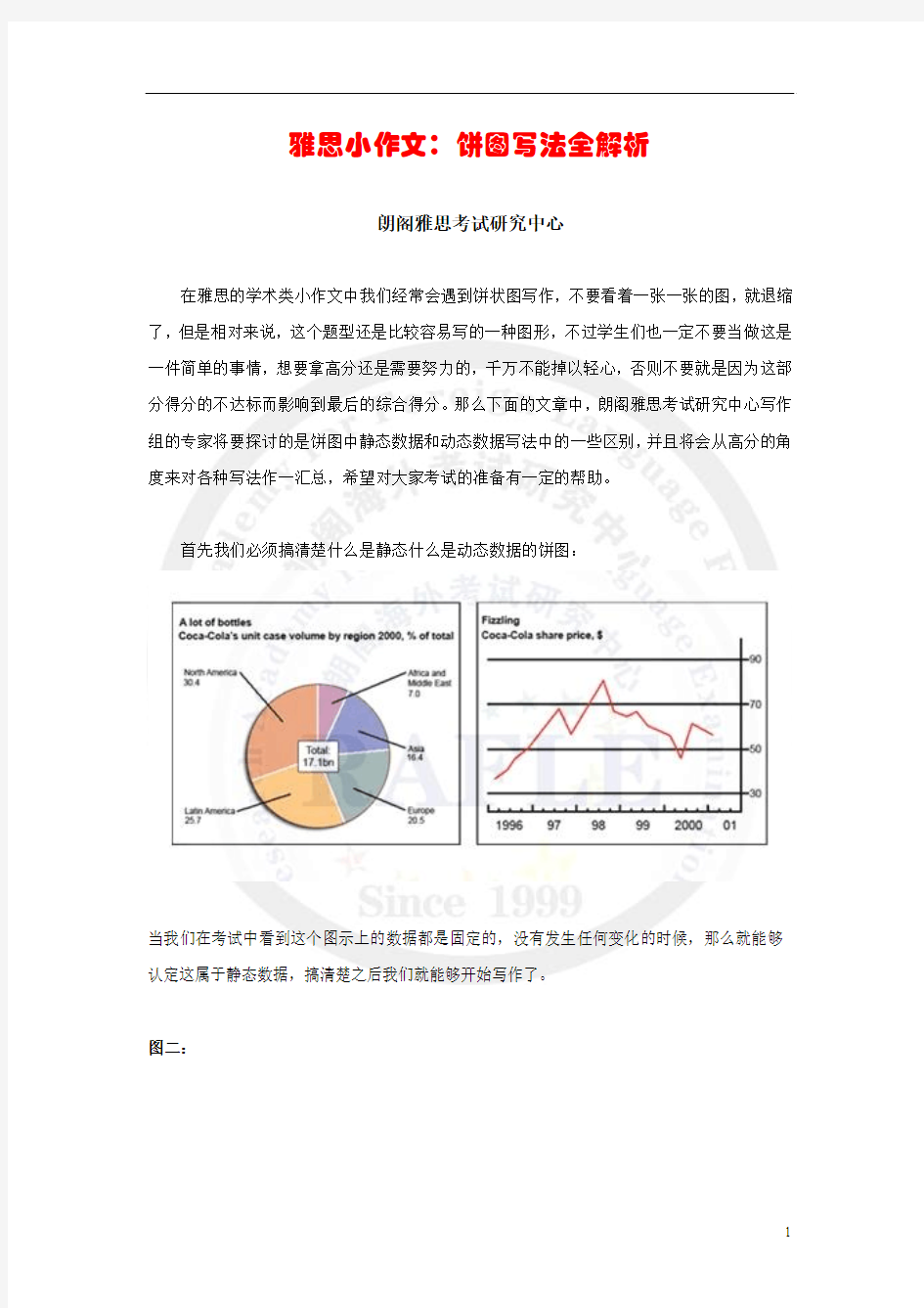 雅思小作文：饼图写法全解析