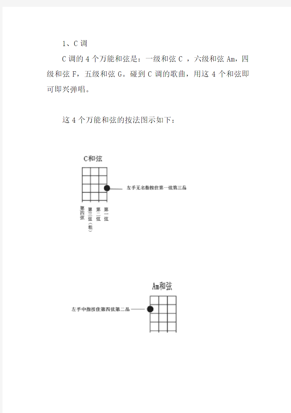 最新4个万能和弦搞定尤克里里即兴弹唱(入门教程)