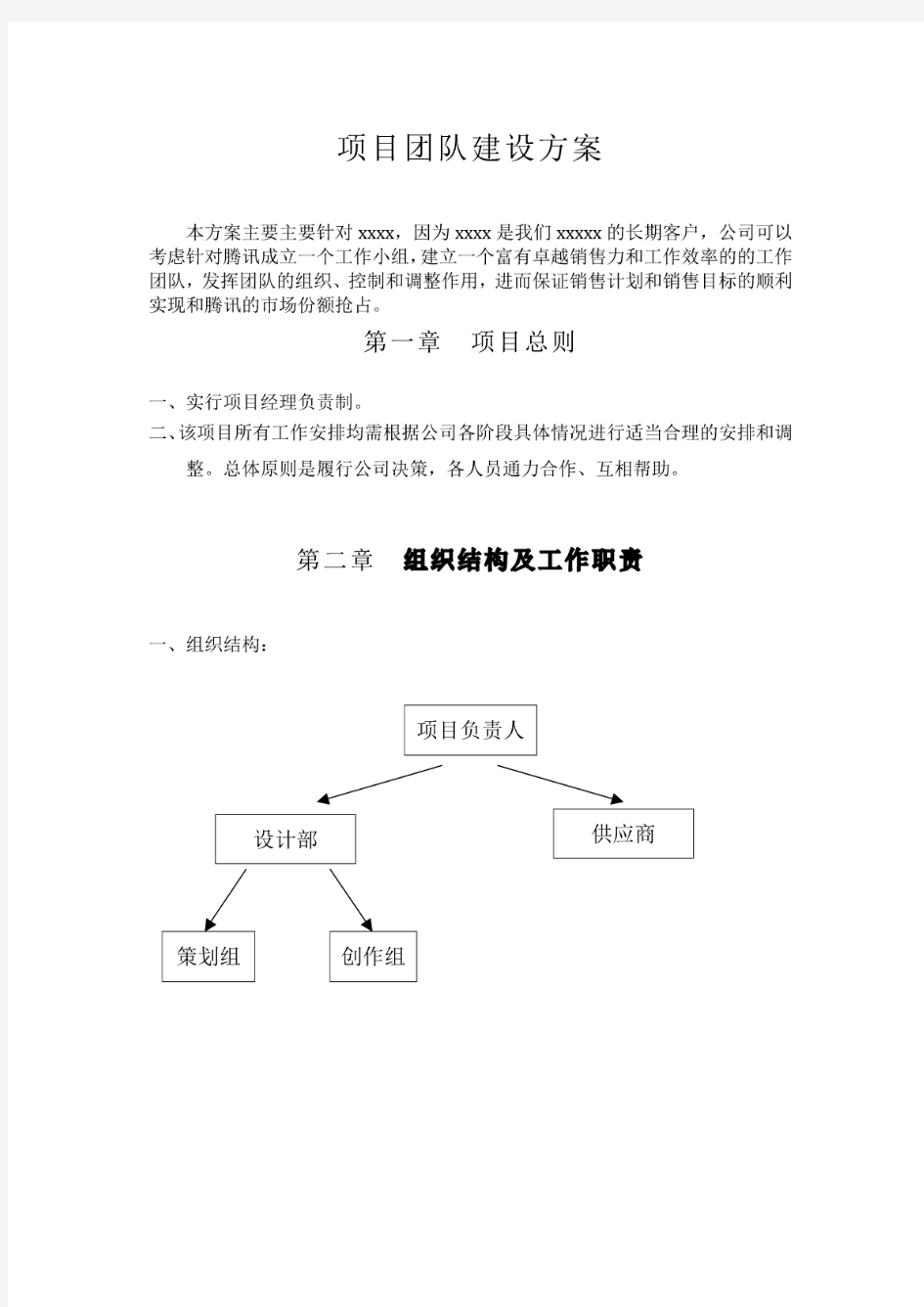 项目小组建设方案