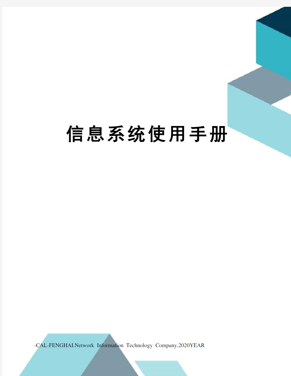 信息系统使用手册