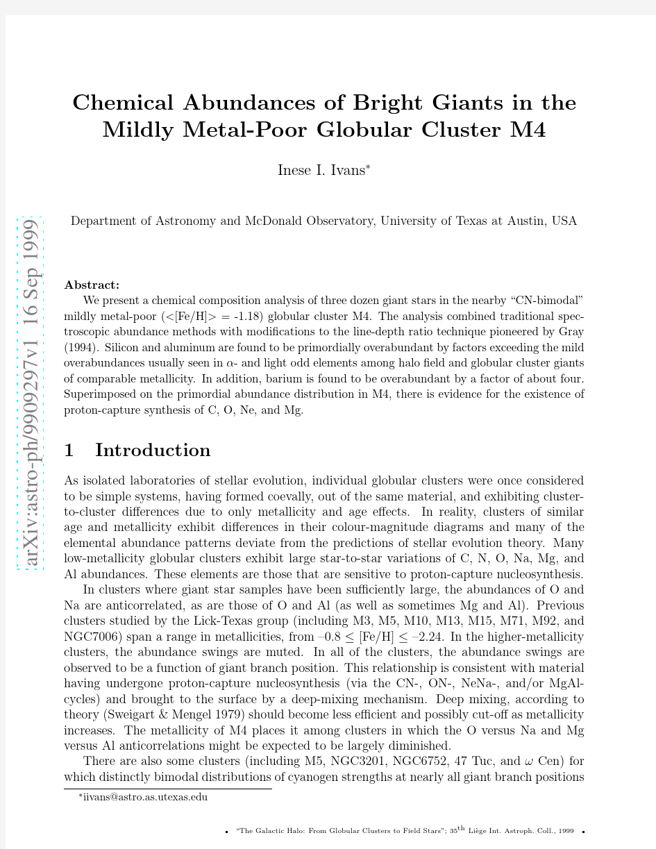 Chemical Abundances of Bright Giants in the Mildly Metal-Poor Globular Cluster M4