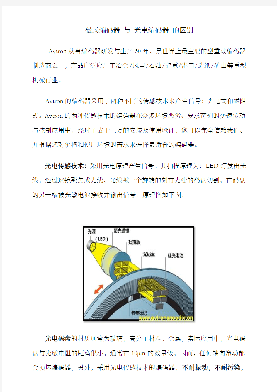 磁式编码器 与 光电编码器 的区别