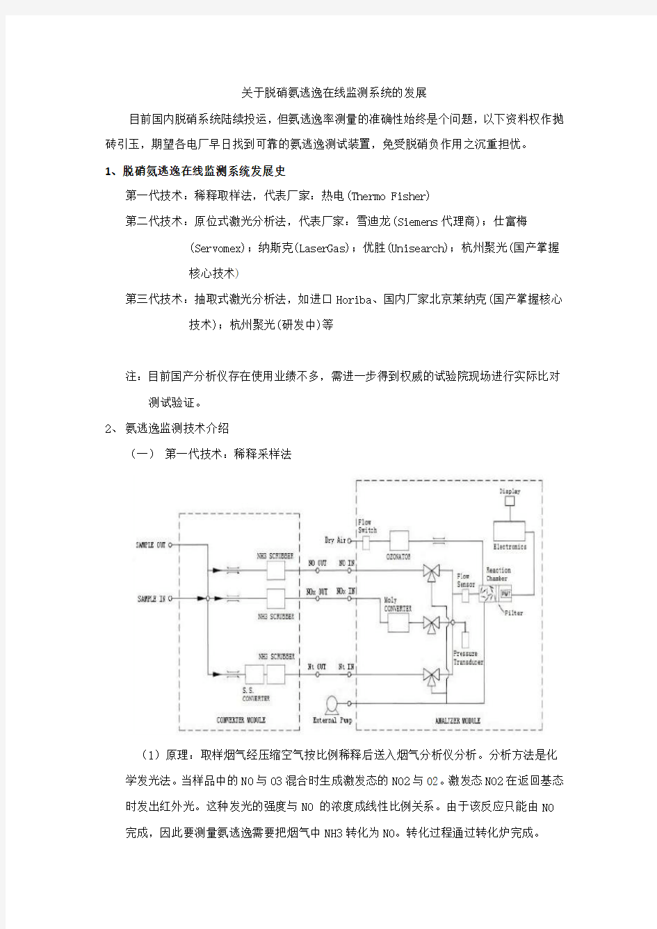 氨逃逸分析仪