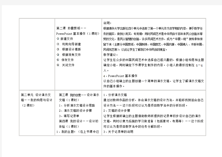 PowerPoint教学计划(第一定稿)