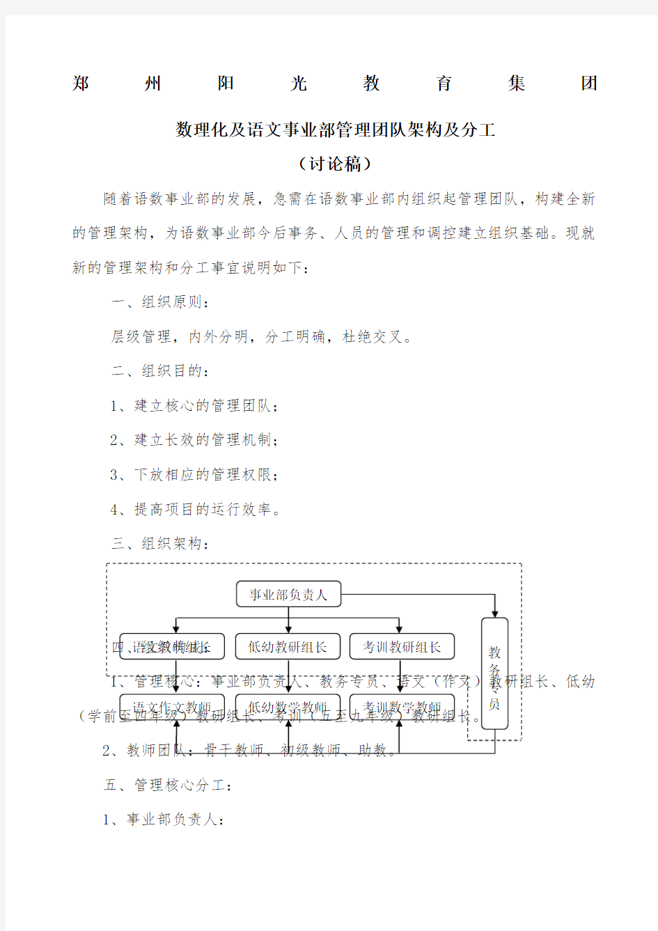 组织架构和分工