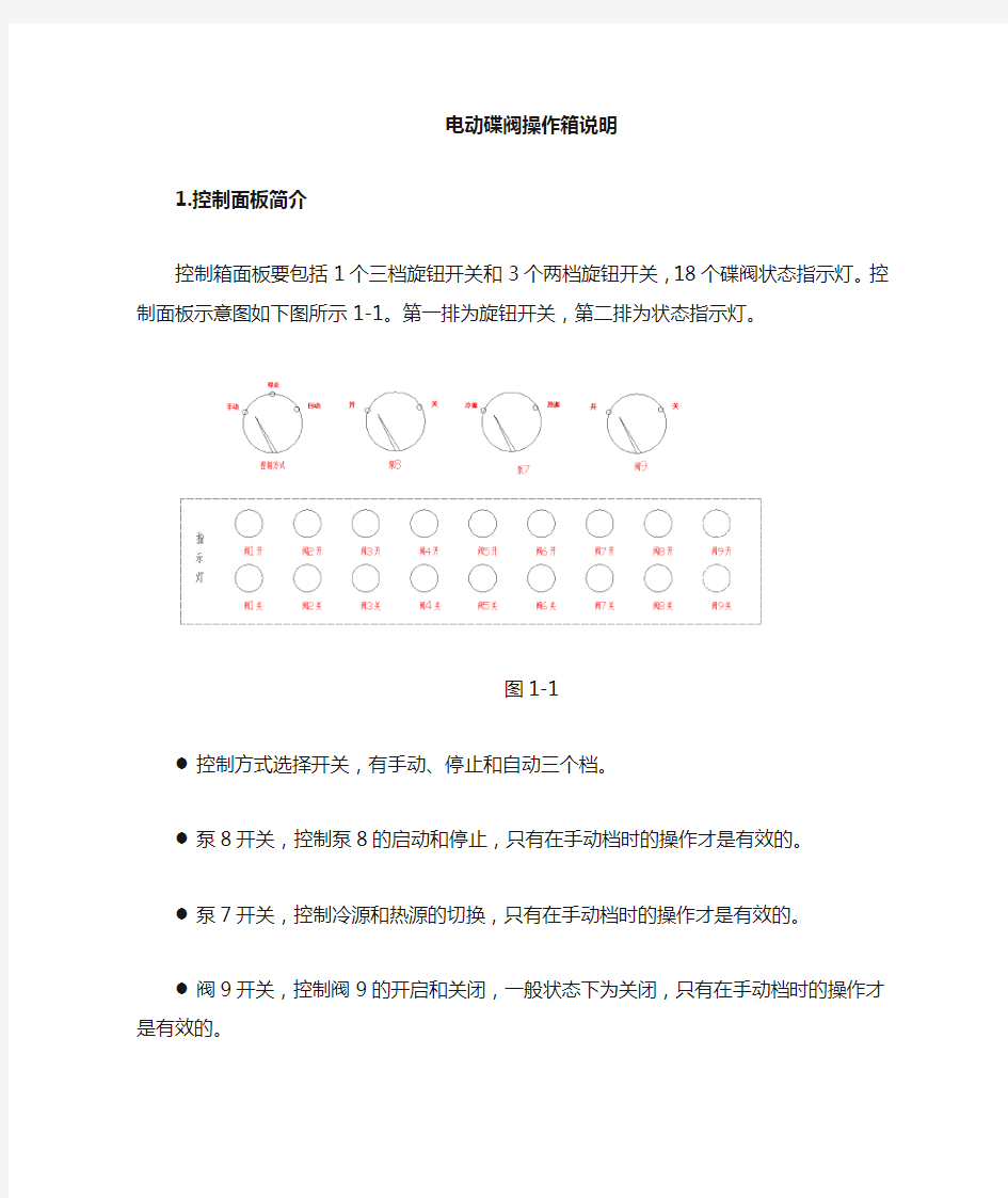 电动蝶阀操作箱说明