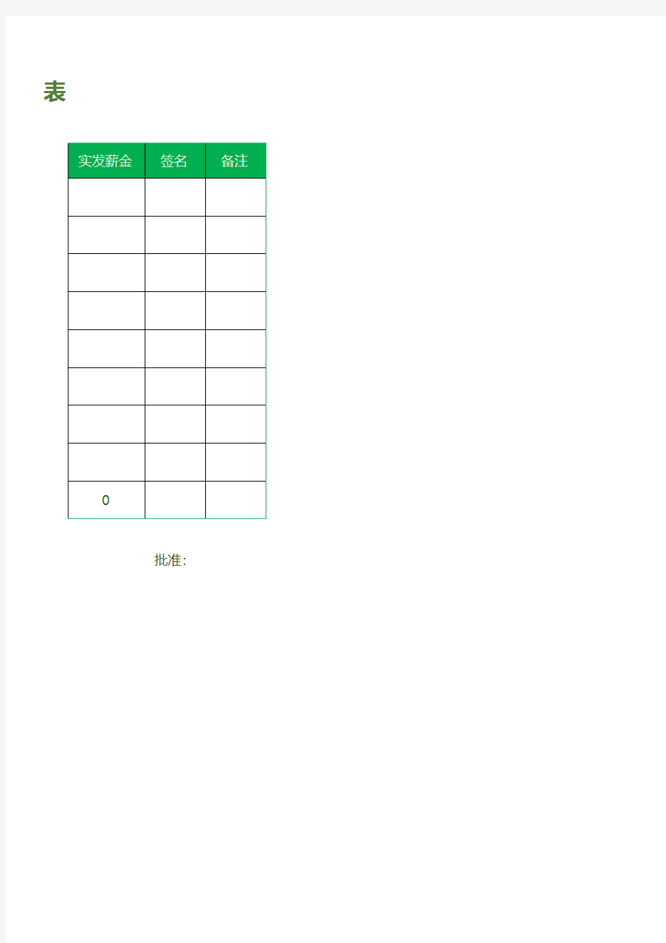 临时工工资表Excel模板