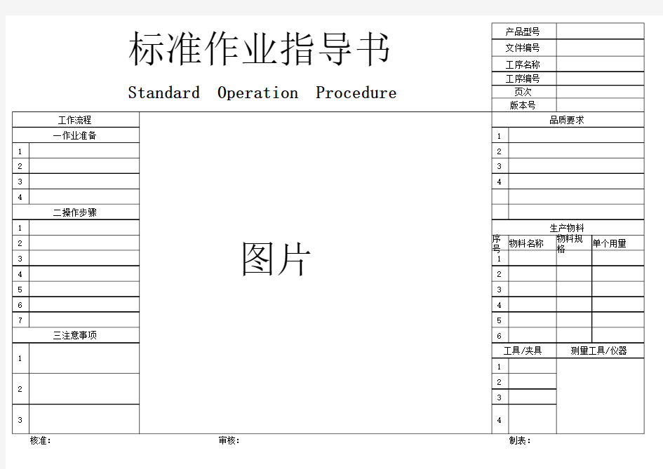 标准作业指导书范本