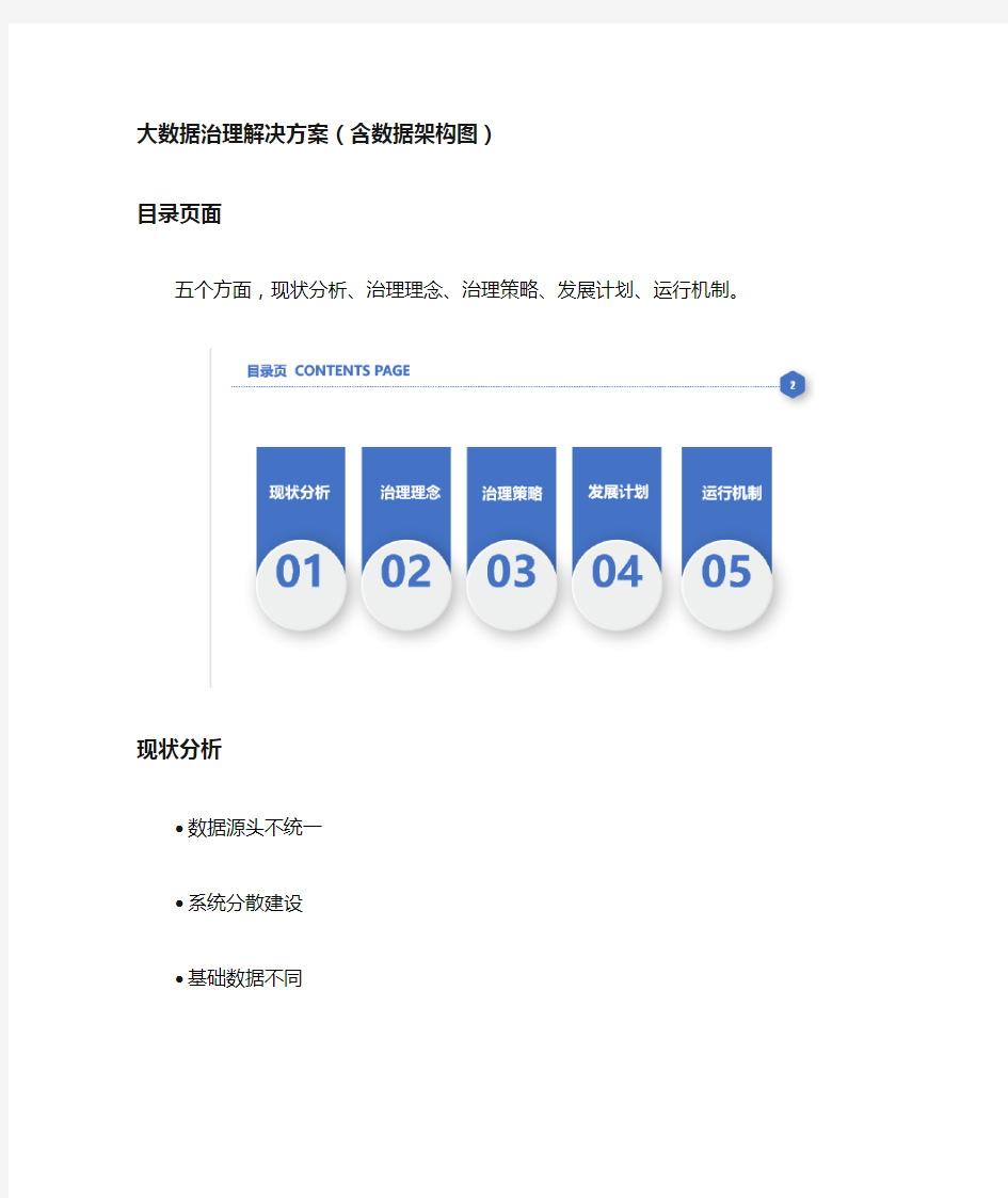 [全]大数据治理解决方案(含数据架构图)