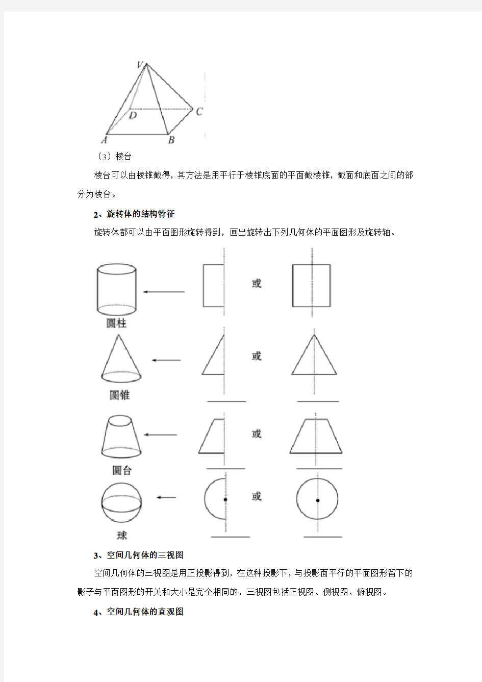 高考冲刺 空间几何体结构及其三视图(基础)