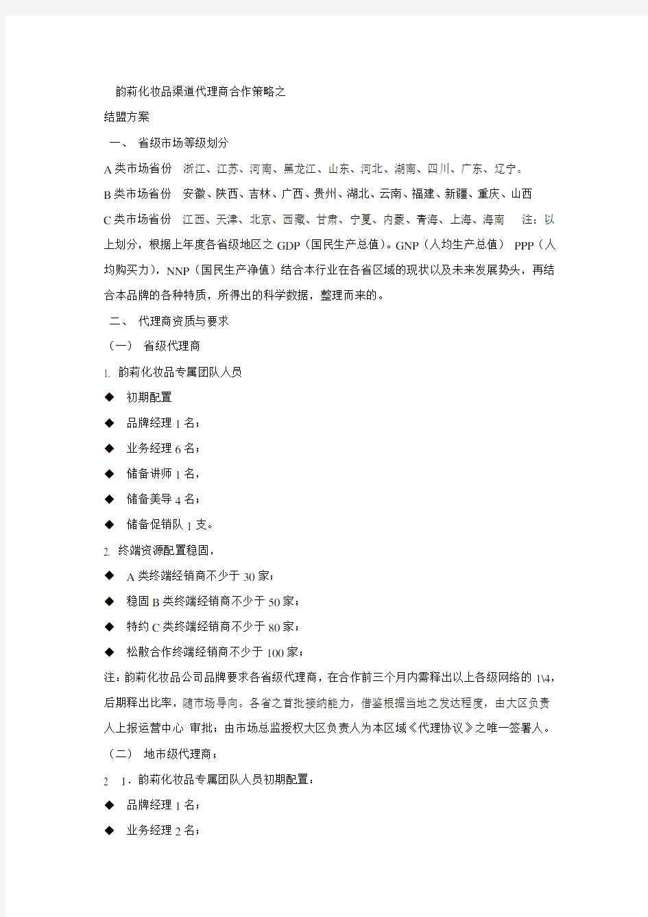 代理招商方案