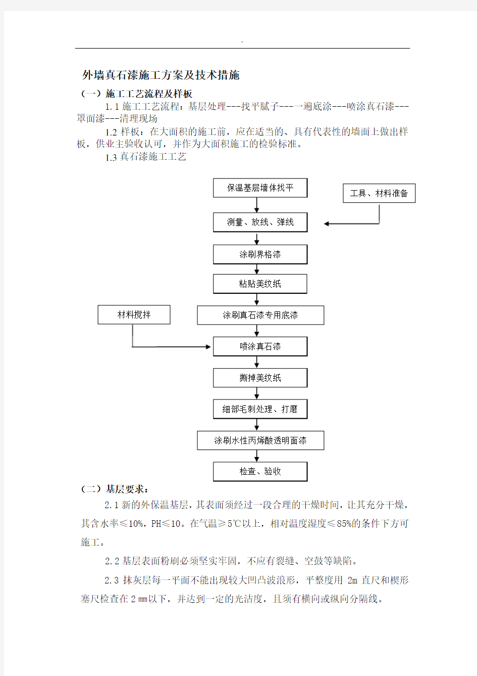 外墙真石漆施工解决方法及其技术措施