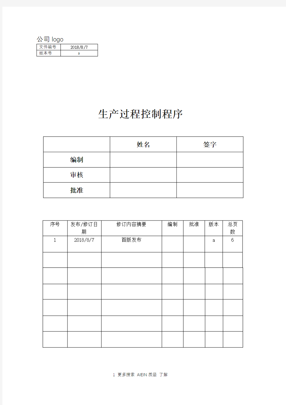 生产过程控制程序流程图