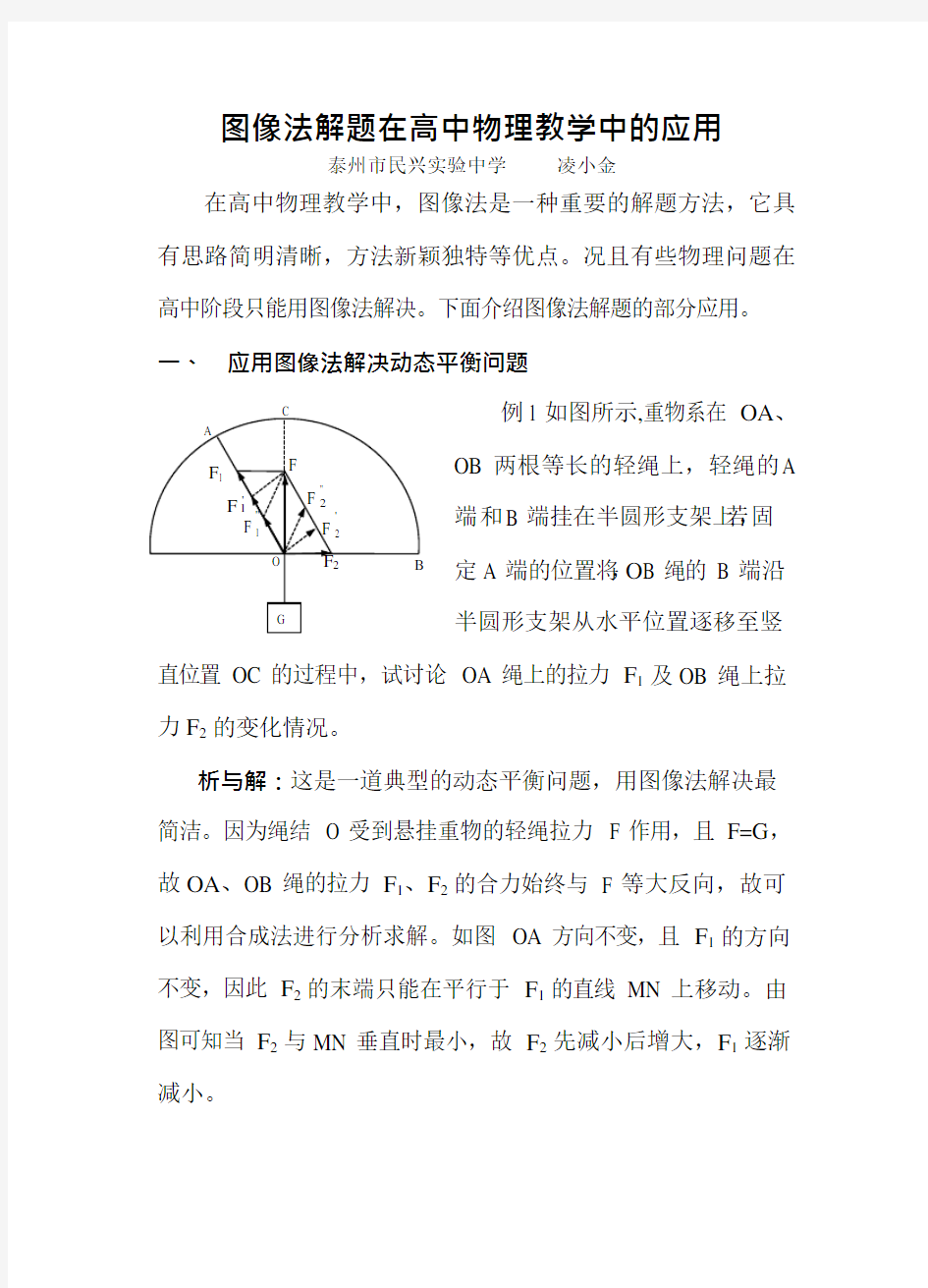 面对高考图像法解题在高中物理教学中的应用(可编辑修改word版)