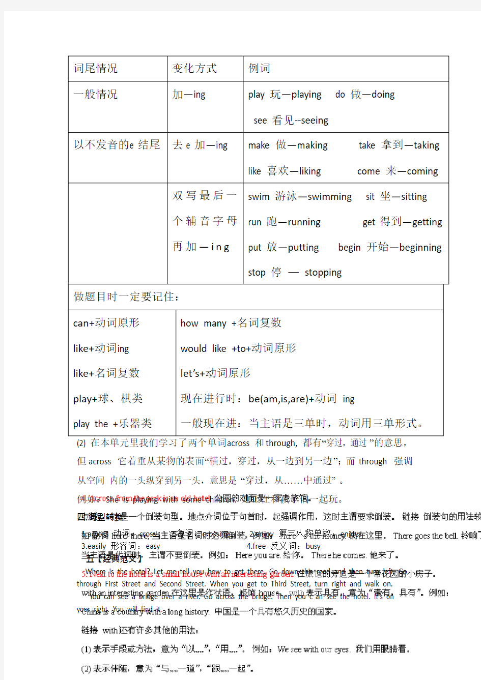 人教版七年级下册各单元知识点总结(1)