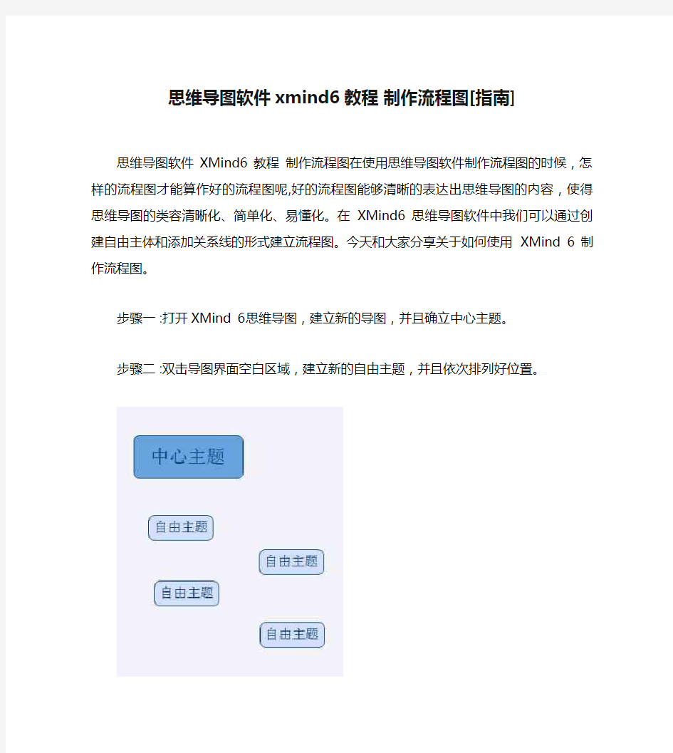 思维导图软件xmind6教程 制作流程图[指南]