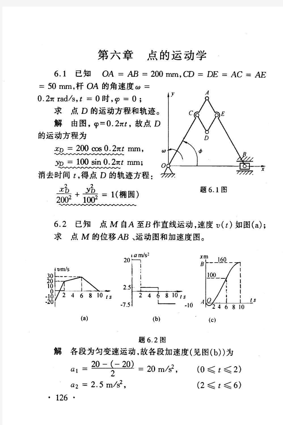 大学理论力学第六章 点的运动学答案