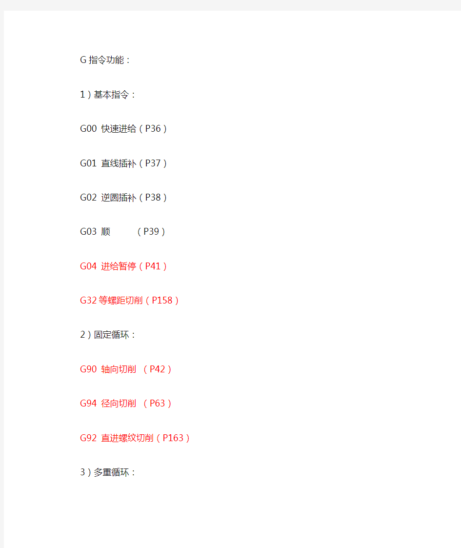 广数980操作方面和面板功能常用指令格式及分类